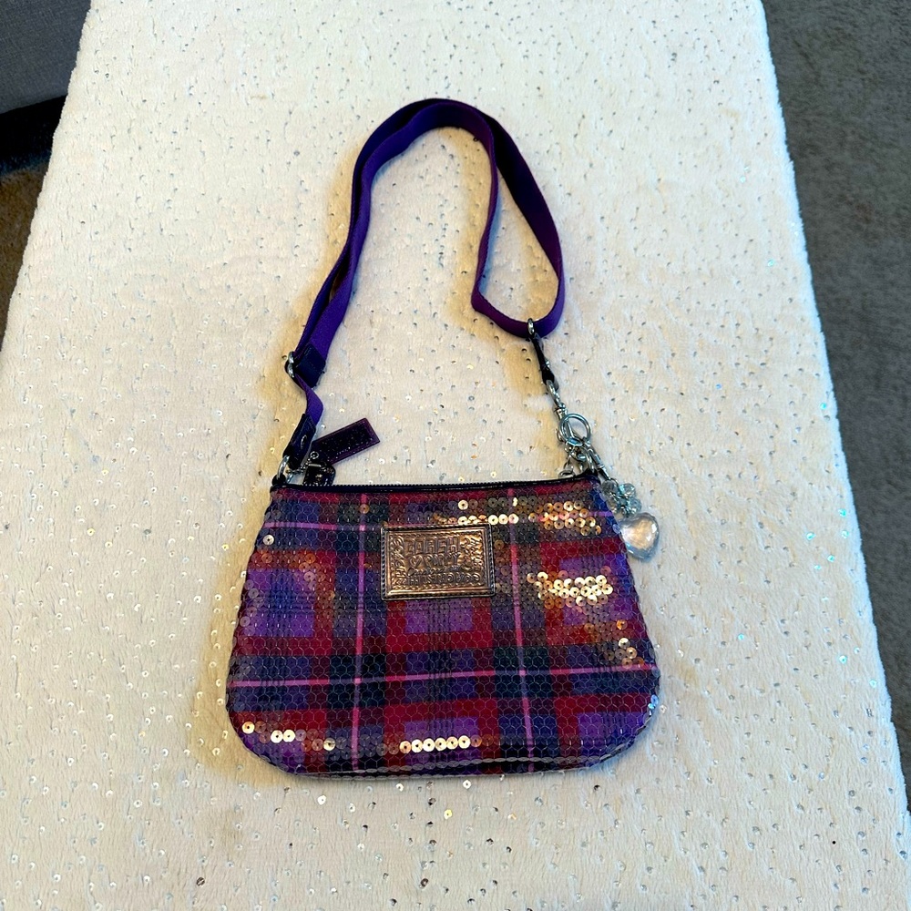 Coach Vintage Poppy Sequin Handbag EUC